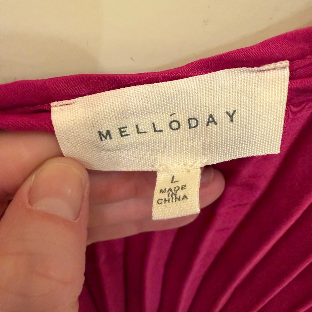 MELLODAY Fuchsia Pleated Maxi Dress - Picture 3 of 4